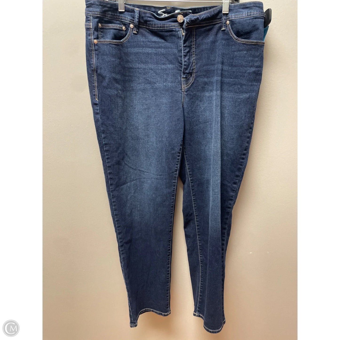 Jeans Boot Cut By Seven 7 In Blue Denim, Size: 18