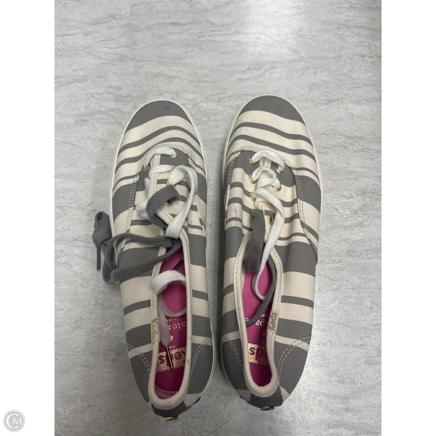 Sandals Designer By Kate Spade In Striped Pattern, Size: 7