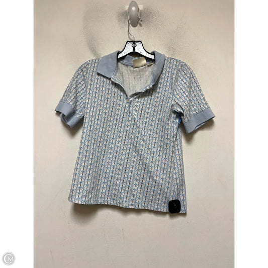 Top Short Sleeve By Maeve In Blue & White, Size: S