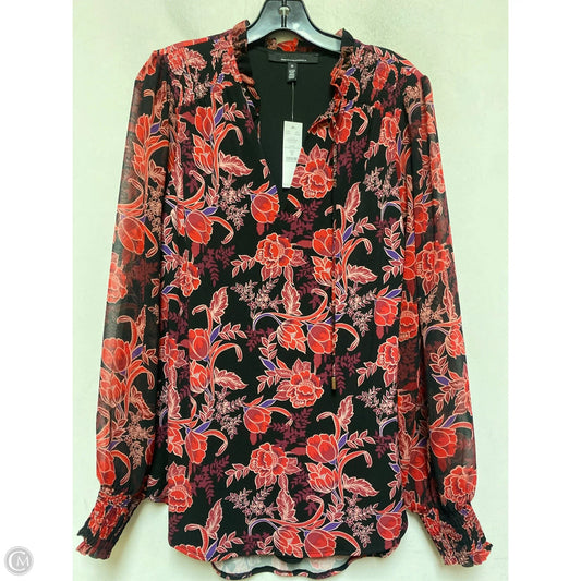 Top Long Sleeve By White House Black Market In Floral Print, Size: M
