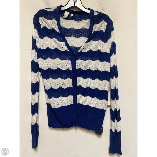 Cardigan By Vila Milano In Blue & White, Size: M