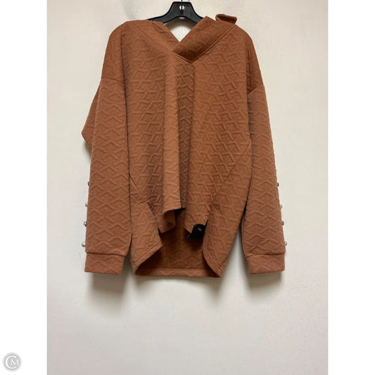 Top Long Sleeve By Simply Southern In Brown, Size: Xl