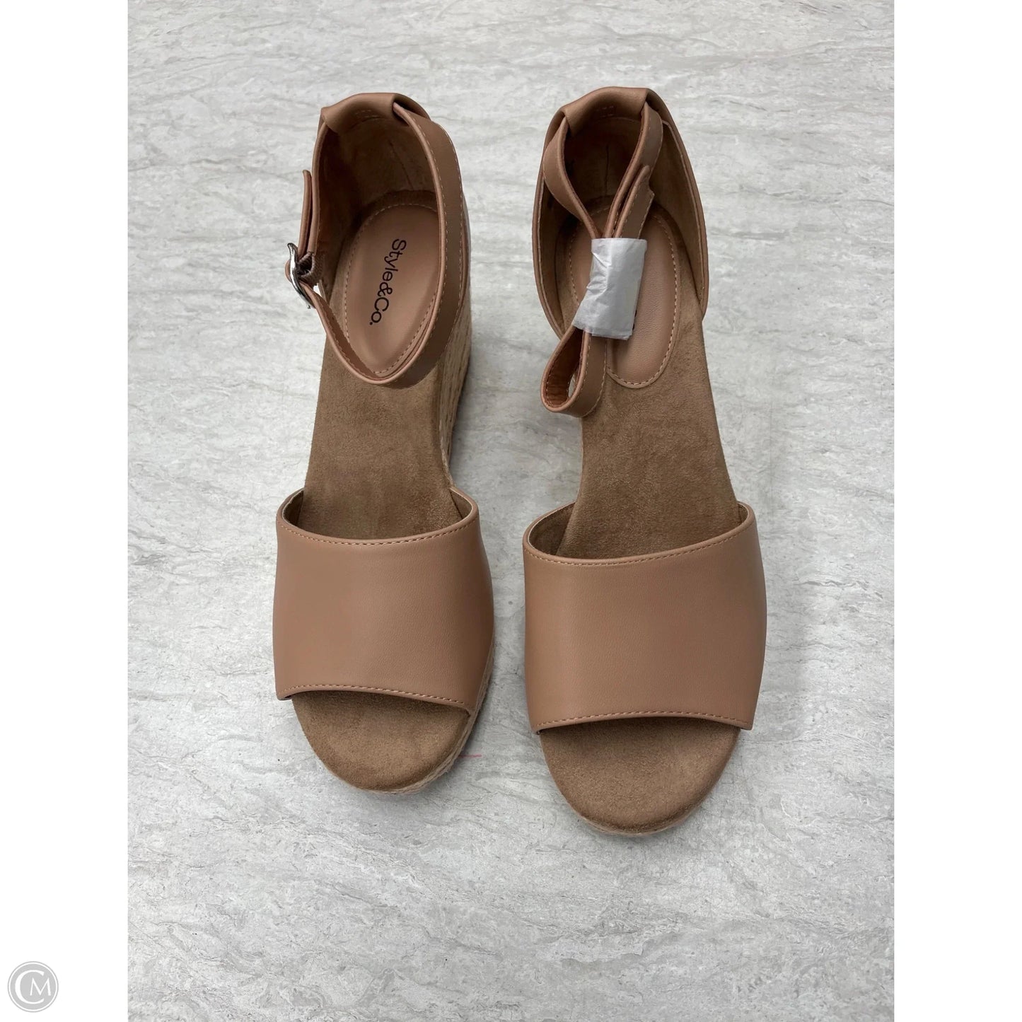 Sandals Heels Wedge By Style And Company In Tan, Size: 9