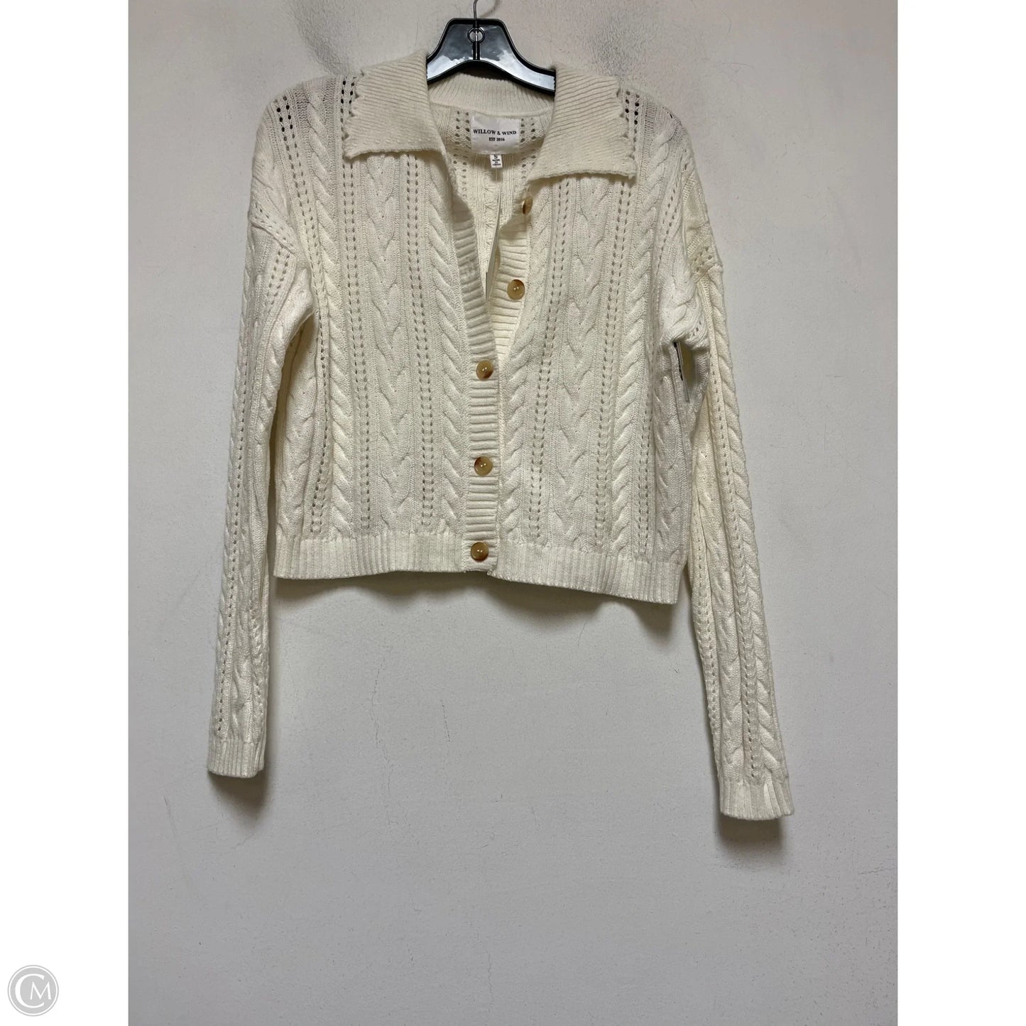 Cardigan By Clothes Mentor In Cream, Size: S