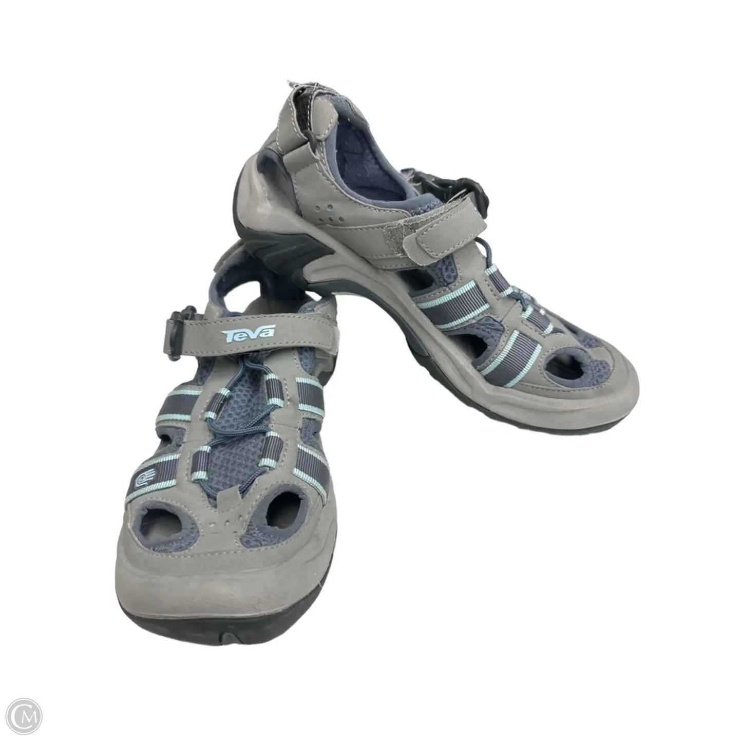 Sandals Flats By Teva In Blue & Grey, Size: 9