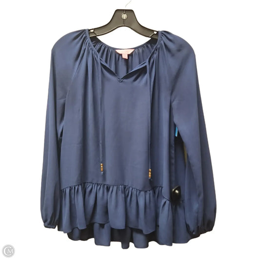 Top Long Sleeve Designer By Lilly Pulitzer In Navy, Size: Xxs