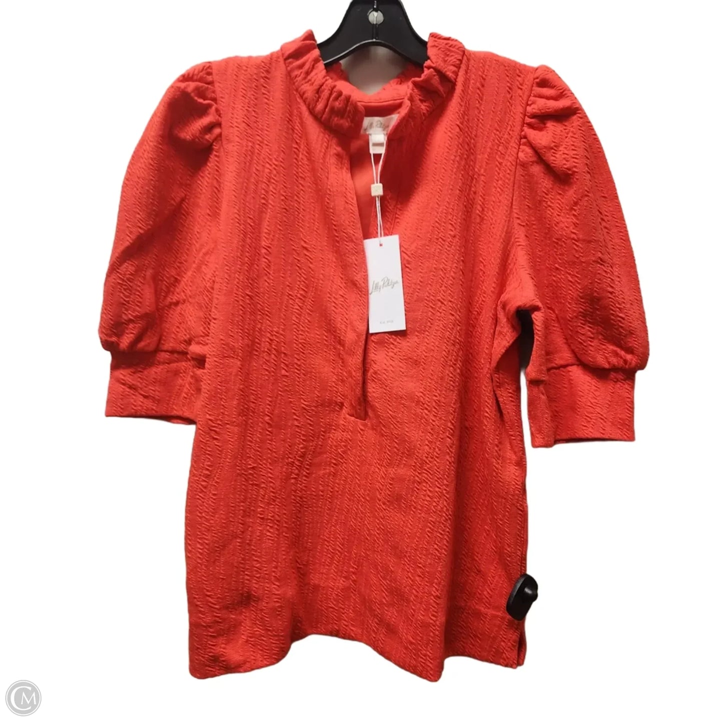 Top Short Sleeve Designer By Lilly Pulitzer In Orange, Size: L