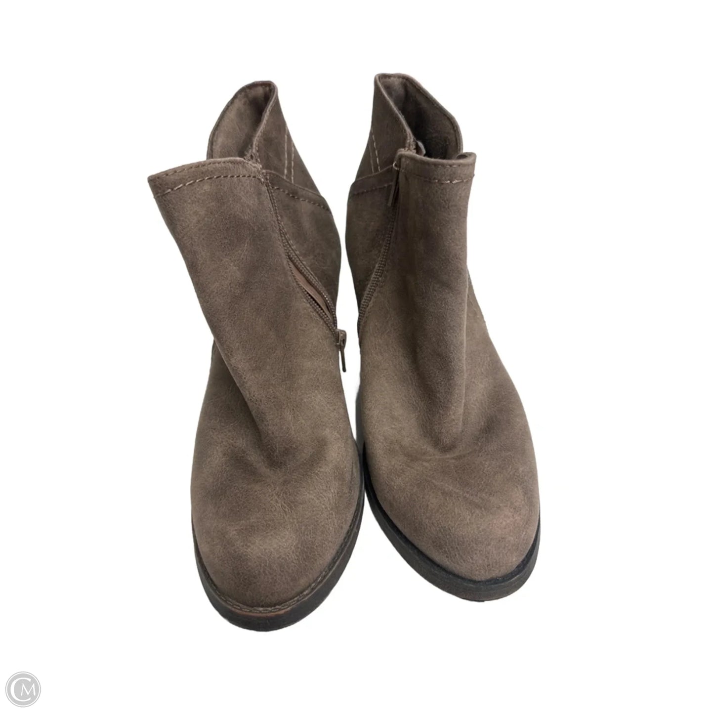 Boots Ankle Heels By True Craft In Brown, Size: 7.5