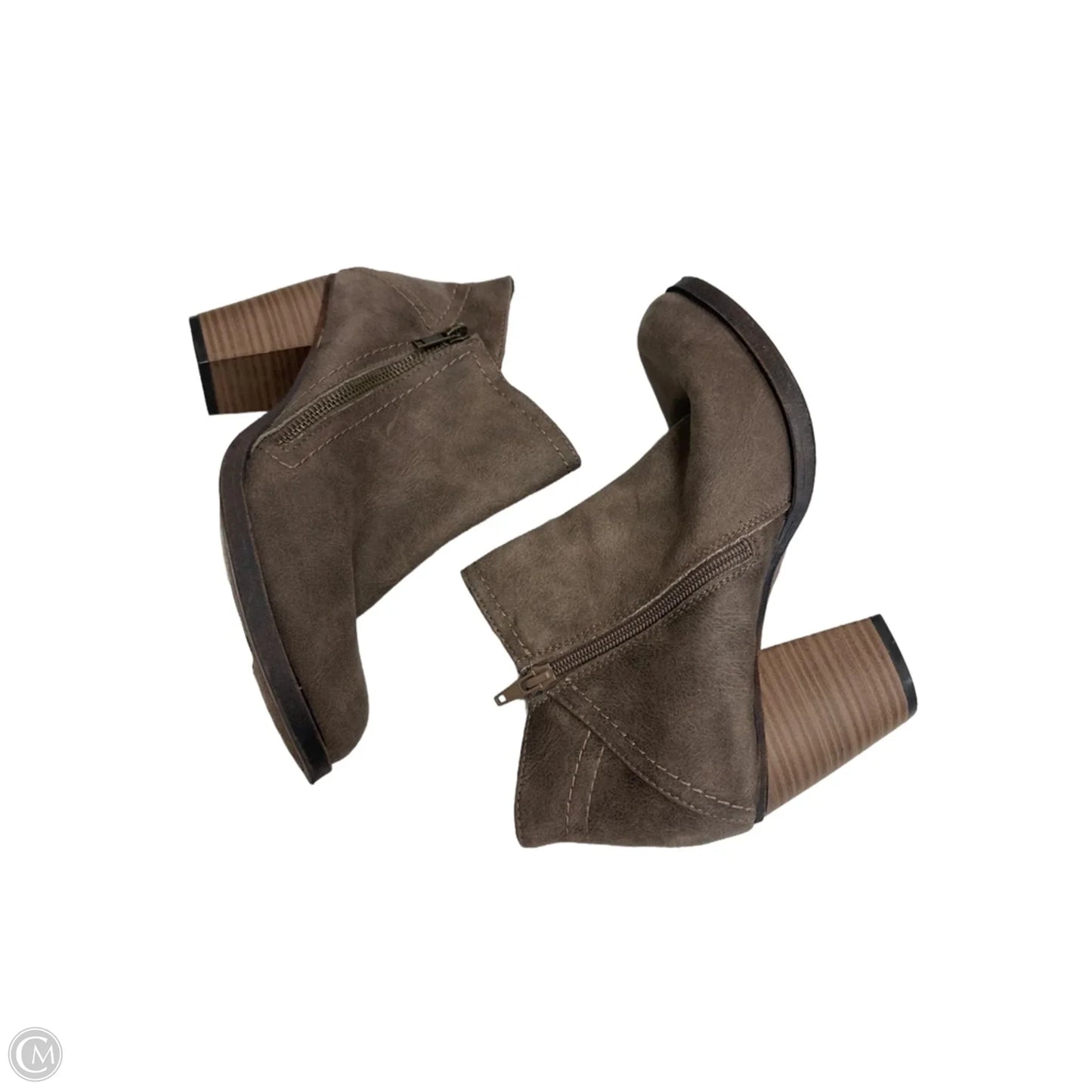 Boots Ankle Heels By True Craft In Brown, Size: 7.5