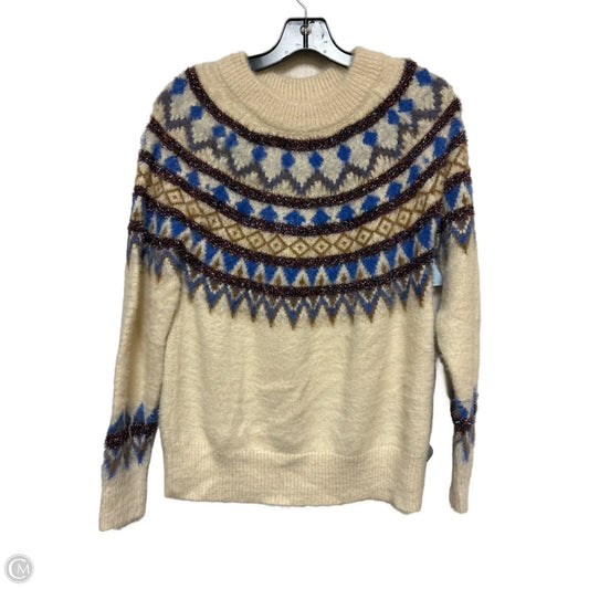 Sweater By Heartloom In Blue & Cream, Size: S