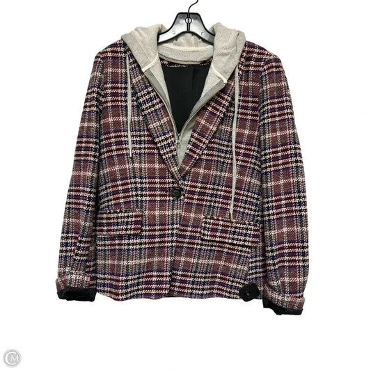 Blazer By Clothes Mentor In Plaid Pattern, Size: M