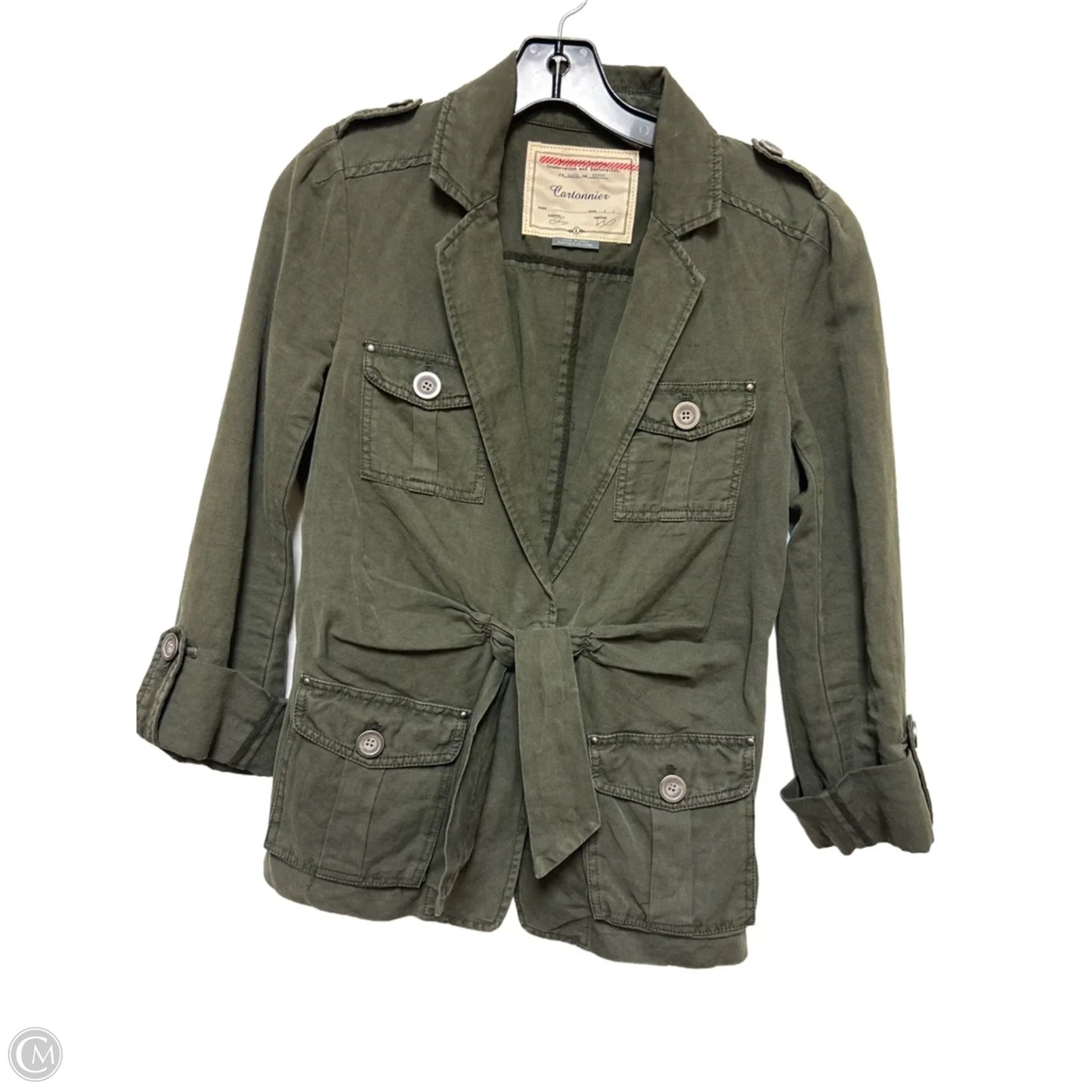 Jacket Shirt By Clothes Mentor In Green, Size: S