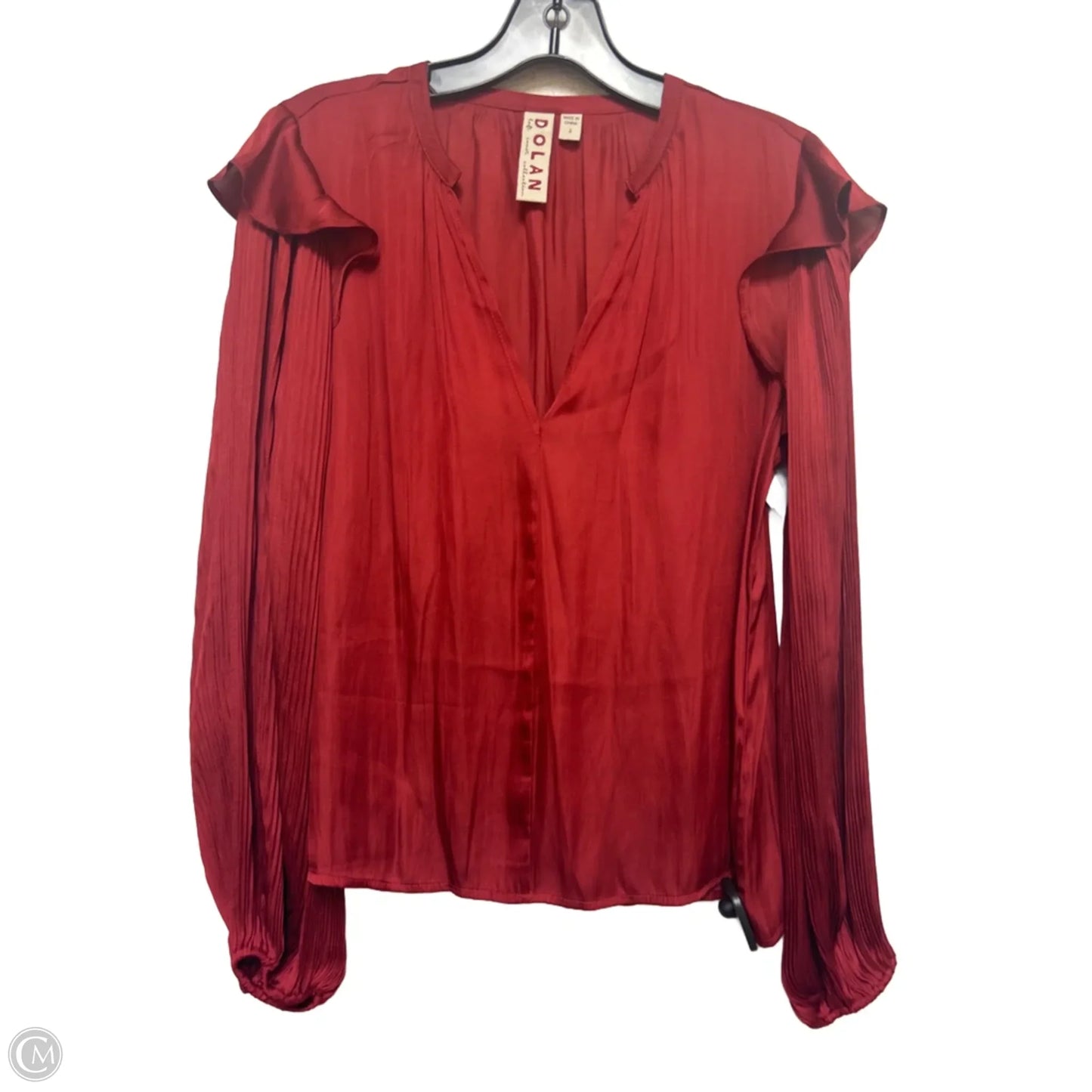 Top Long Sleeve By Dolan Left Coast In Red, Size: S