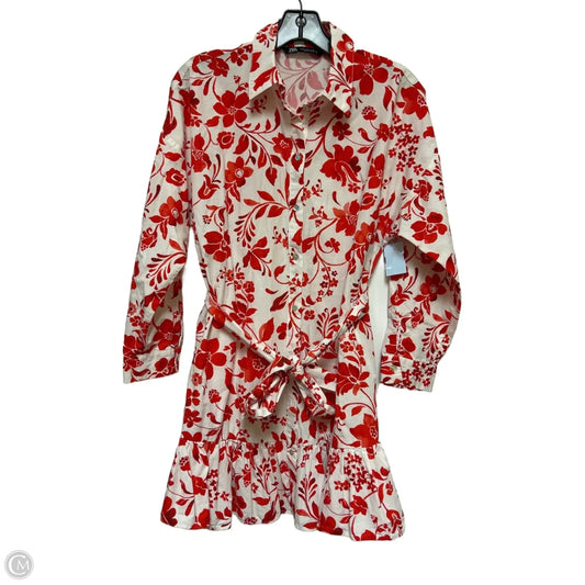 Dress Casual Short By Zara In Floral Print, Size: M