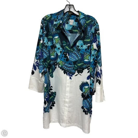 Top Long Sleeve By Chicos In Blue & Green, Size: Xl