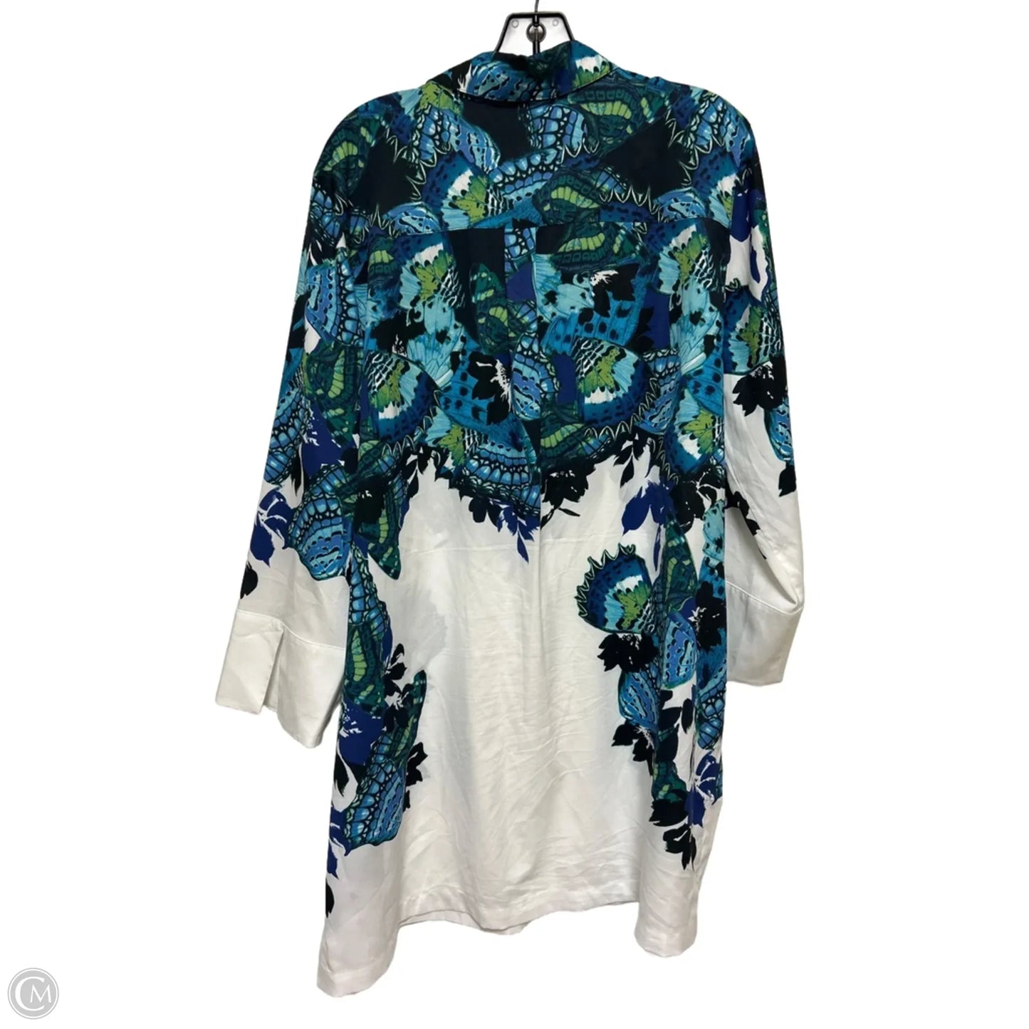 Top Long Sleeve By Chicos In Blue & Green, Size: Xl