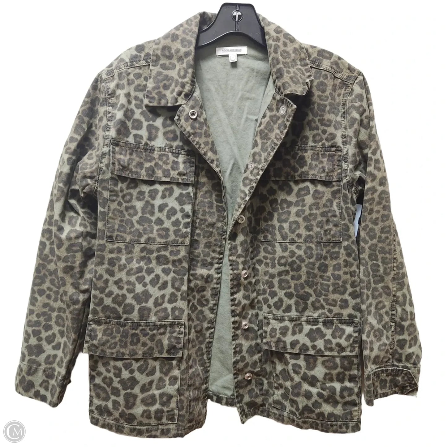 Jacket Denim By Good American In Animal Print, Size: S