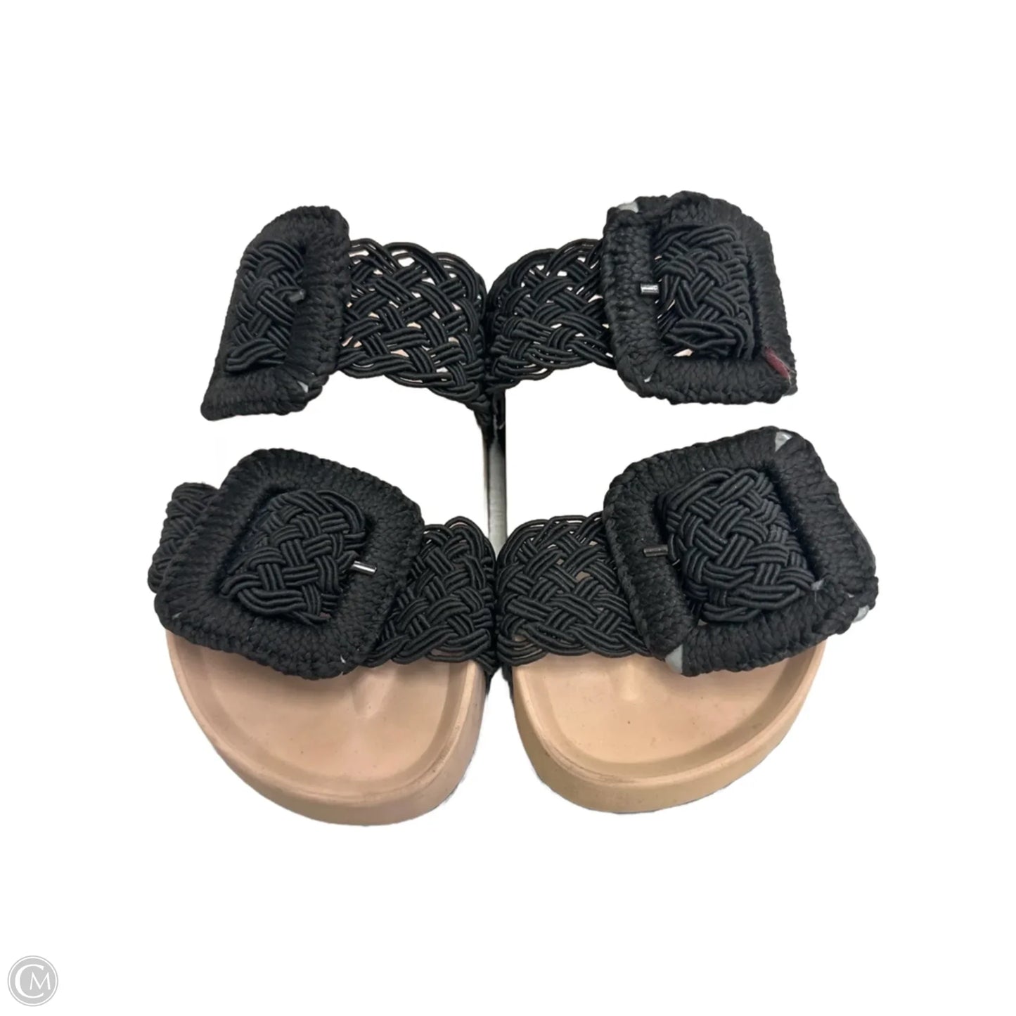 Sandals Flats By Clothes Mentor In Black & Tan, Size: 8