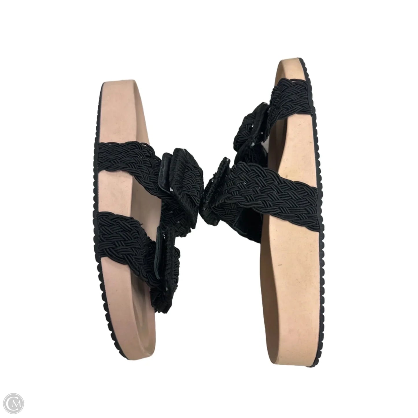 Sandals Flats By Clothes Mentor In Black & Tan, Size: 8