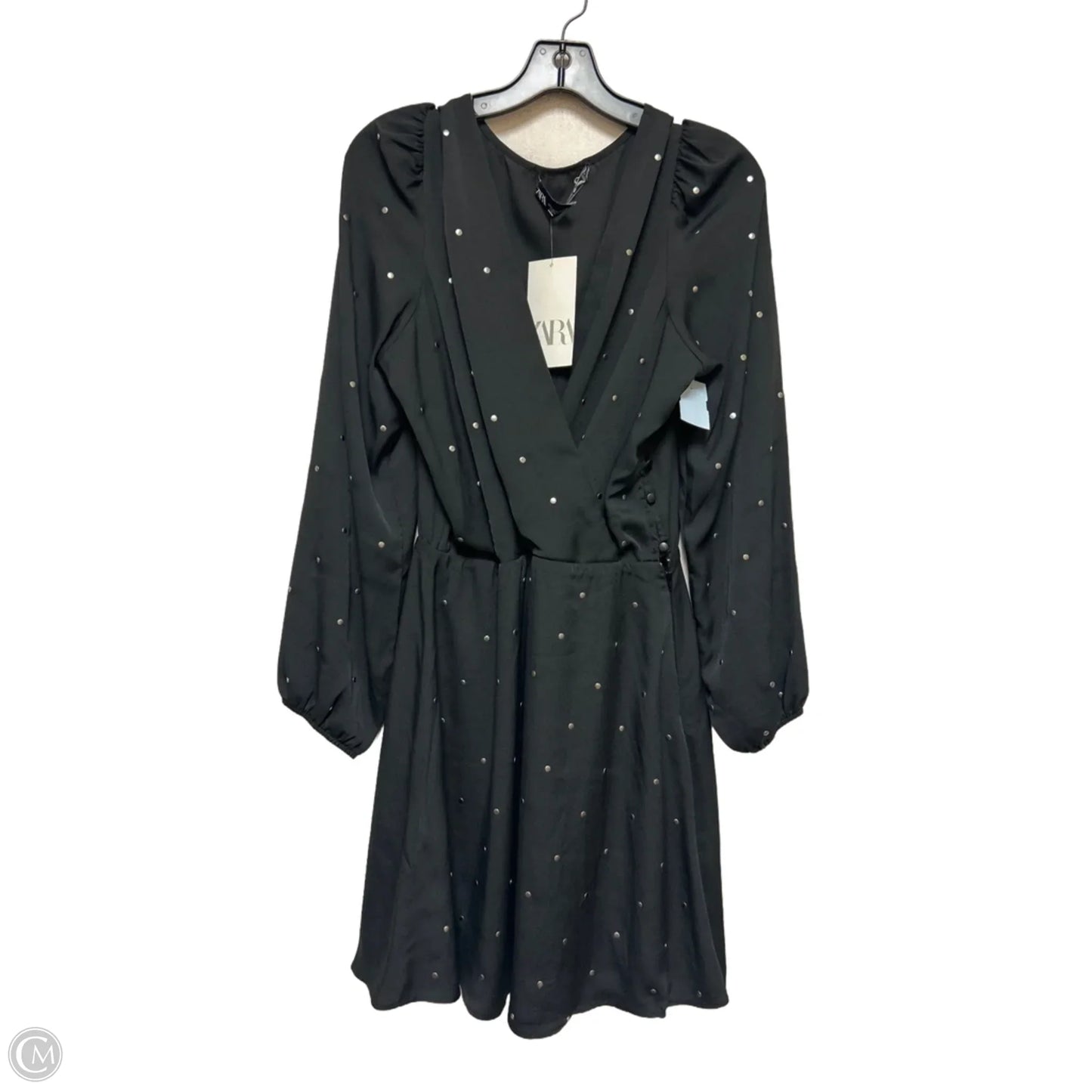 Dress Casual Short By Zara In Black & Silver, Size: S