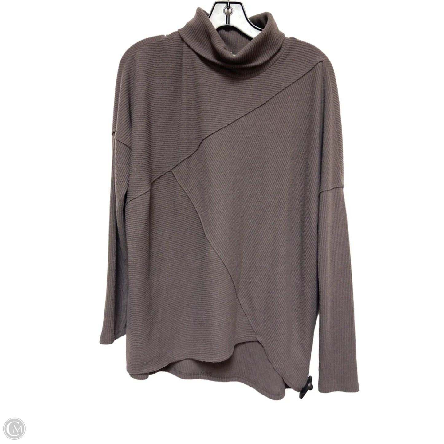 Top Long Sleeve By Bordeaux In Grey, Size: M