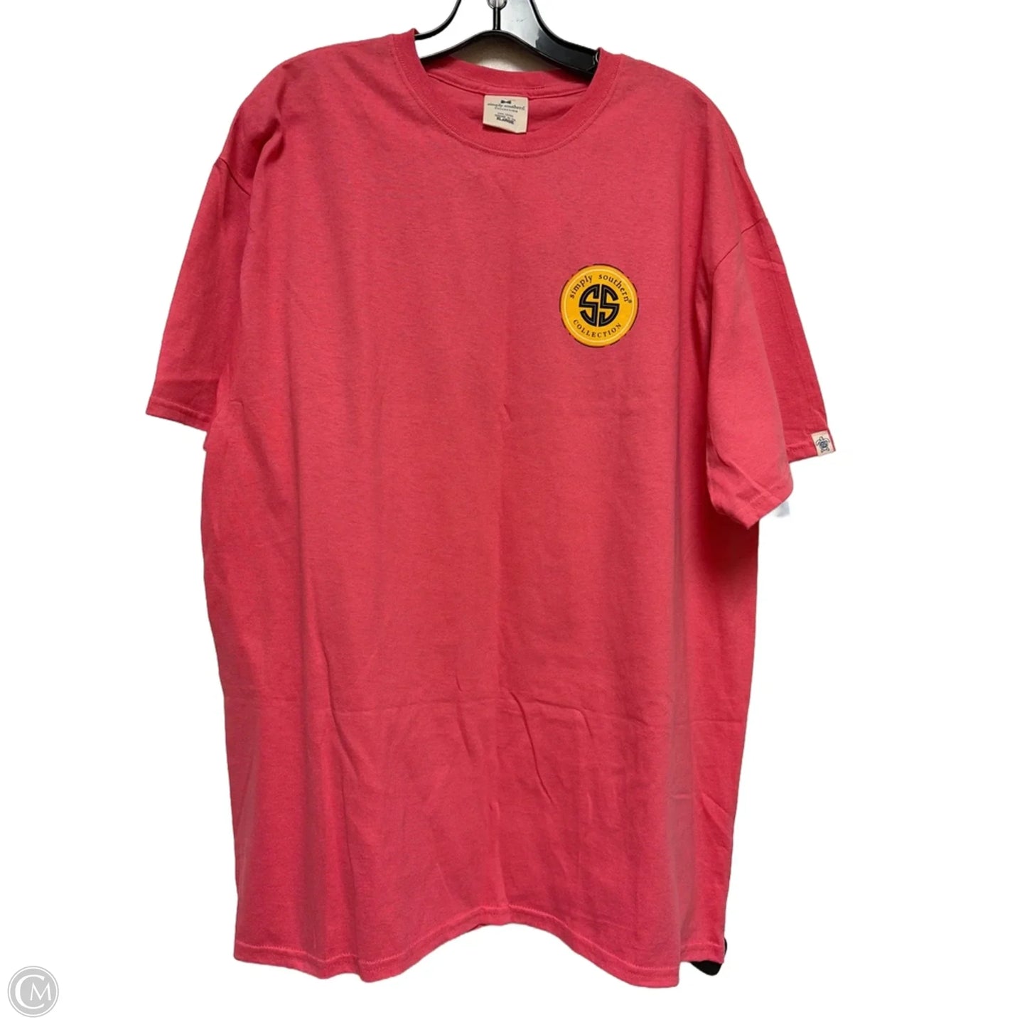 Top Short Sleeve By Simply Southern In Pink, Size: Xl