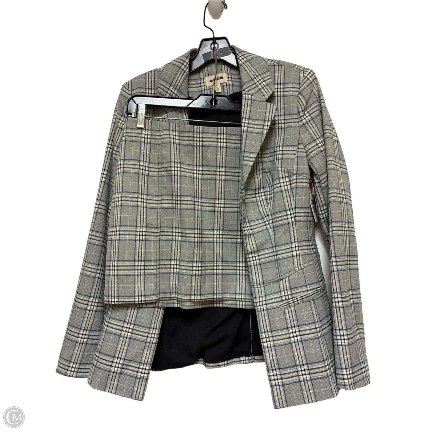 Skirt Suit 2pc By Open Edit In Plaid Pattern, Size: 4
