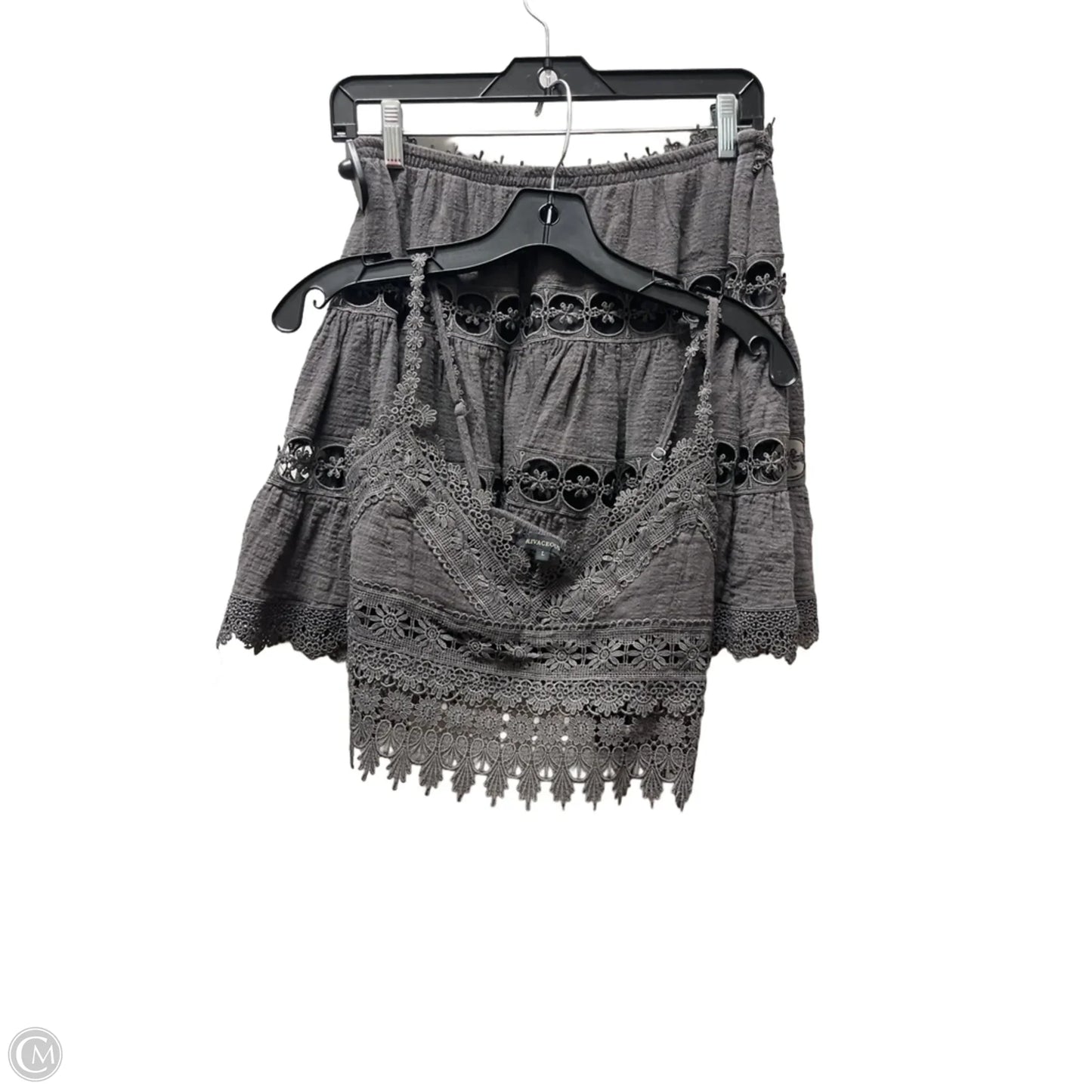 Skirt Set 2pc By Olivaceous In Grey, Size: 12