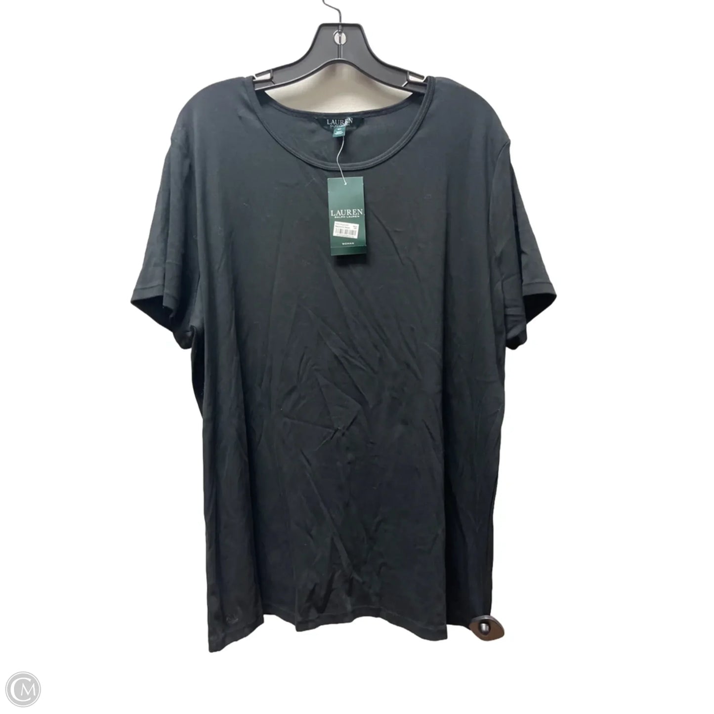 Top Short Sleeve Basic By Lauren By Ralph Lauren In Black, Size: 3x