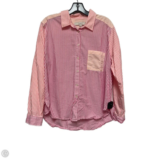 Top Long Sleeve By Loft In Striped Pattern, Size: L