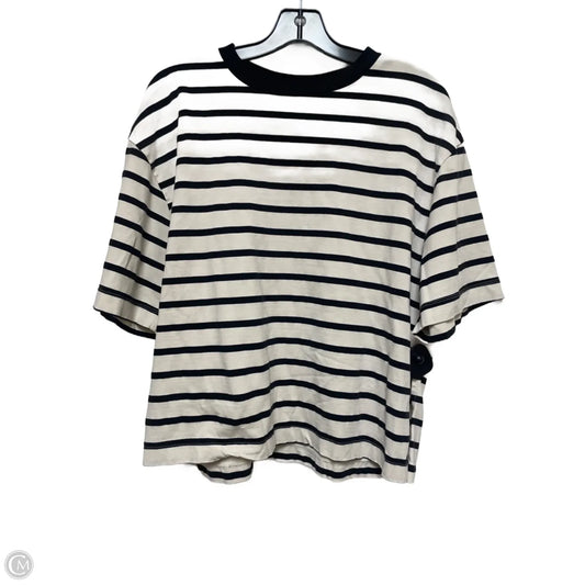 Top Short Sleeve By Zara In Striped Pattern, Size: L
