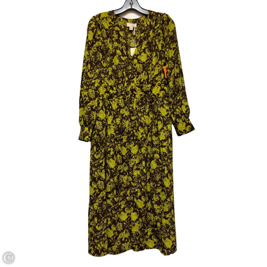 Dress Casual Midi By Clothes Mentor In Brown & Green, Size: S