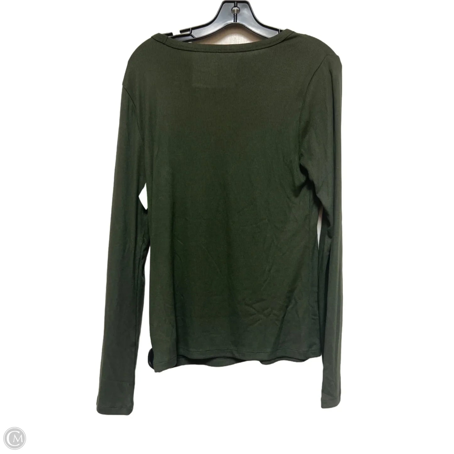 Top Long Sleeve Basic By Gap In Green, Size: L