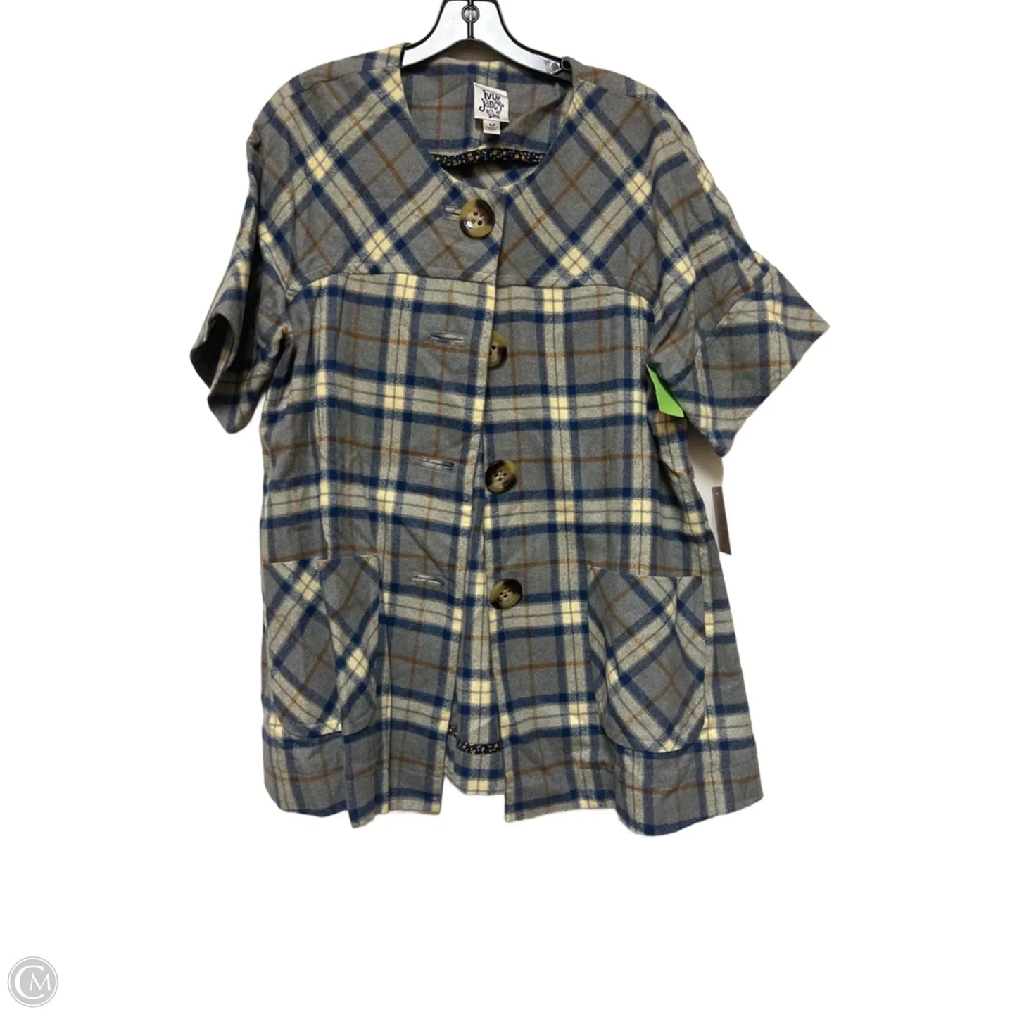 Poncho By Ivy Jane In Plaid Pattern, Size: M