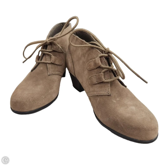 Boots Ankle Heels By Clarks In Taupe, Size: 7.5
