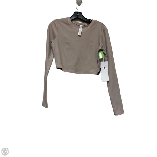 Athletic Top Long Sleeve Crewneck By Alo In Taupe, Size: S