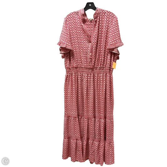 Dress Casual Maxi By Max Studio In Red & White, Size: 3x