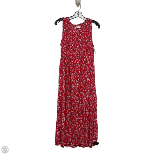 Dress Casual Midi By Croft And Barrow In Blue & Red & White, Size: M