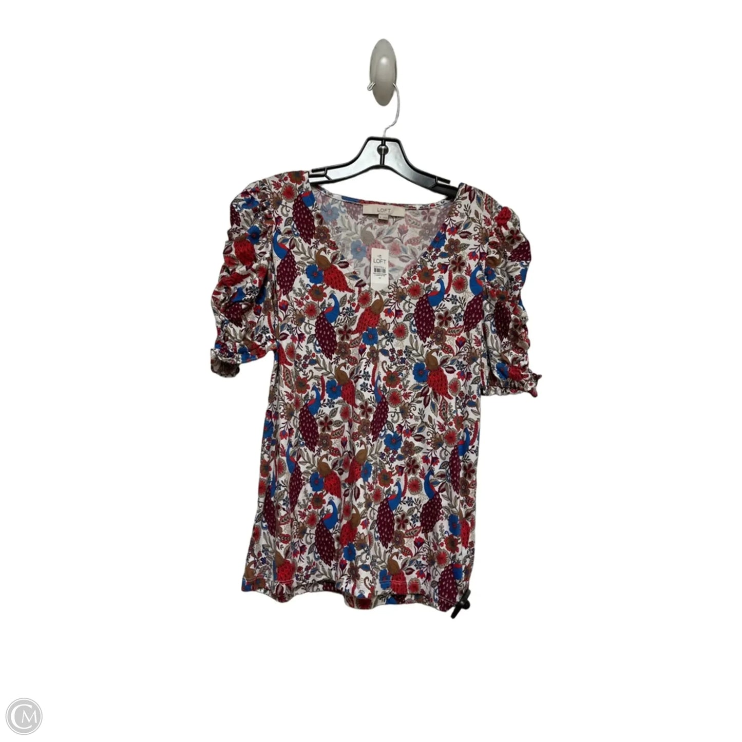 Top Short Sleeve By Loft In Paisley Print, Size: M