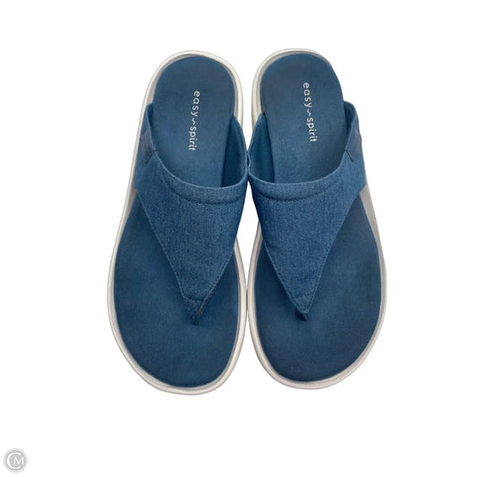 Sandals Flip Flops By Easy Spirit In Blue, Size: 6.5