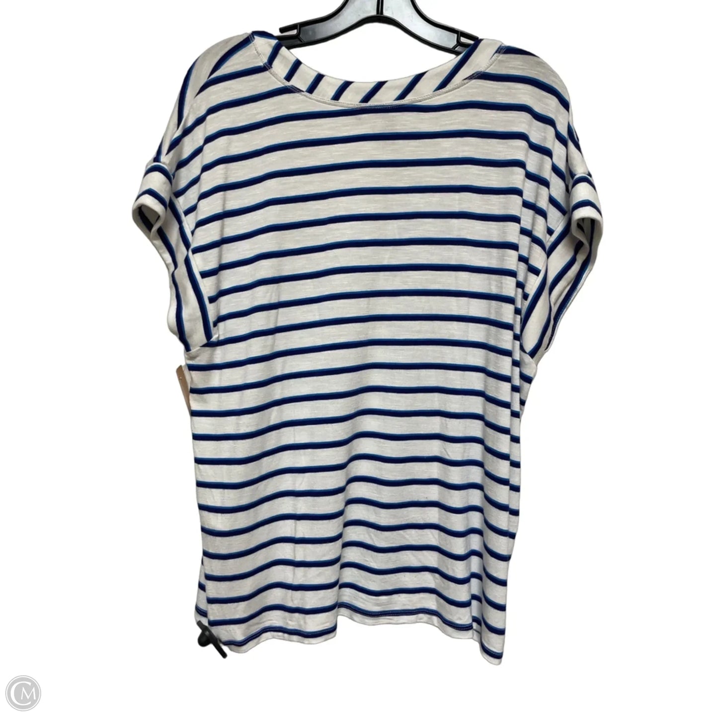 Top Short Sleeve By White House Black Market In Striped Pattern, Size: L