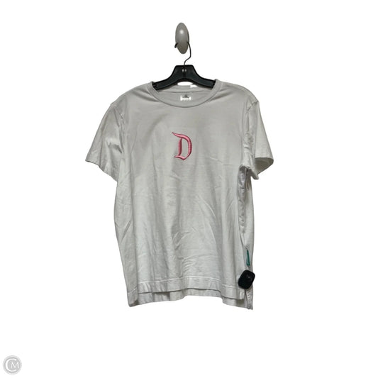 Top Short Sleeve Basic By Disney Store In Pink & White, Size: S
