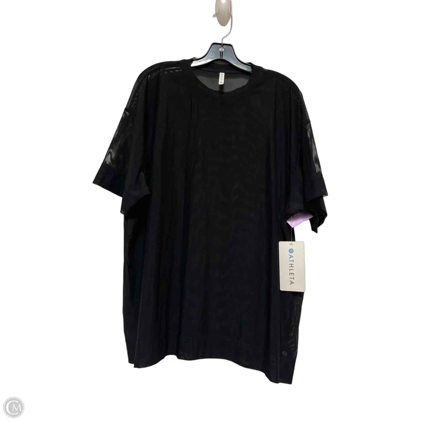 Top Short Sleeve By Athleta In Black, Size: M