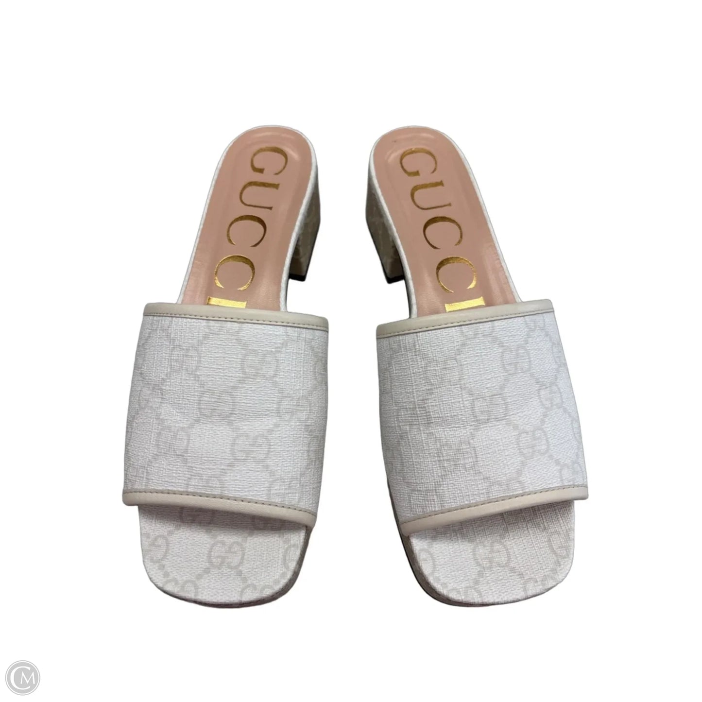 Shoes Luxury Designer By Gucci In White, Size: 7.5
