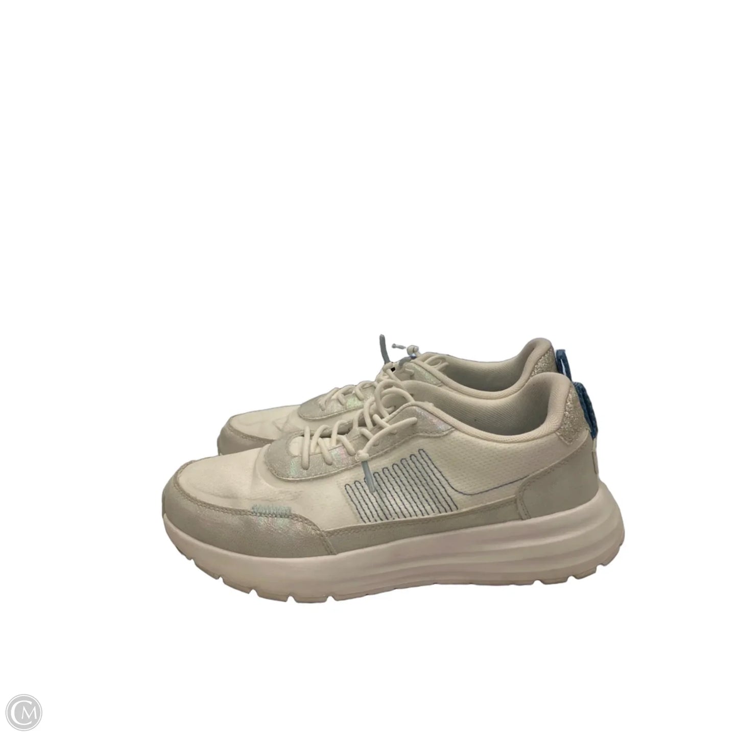 Shoes Athletic By Hey Dude In Grey & White, Size: 10