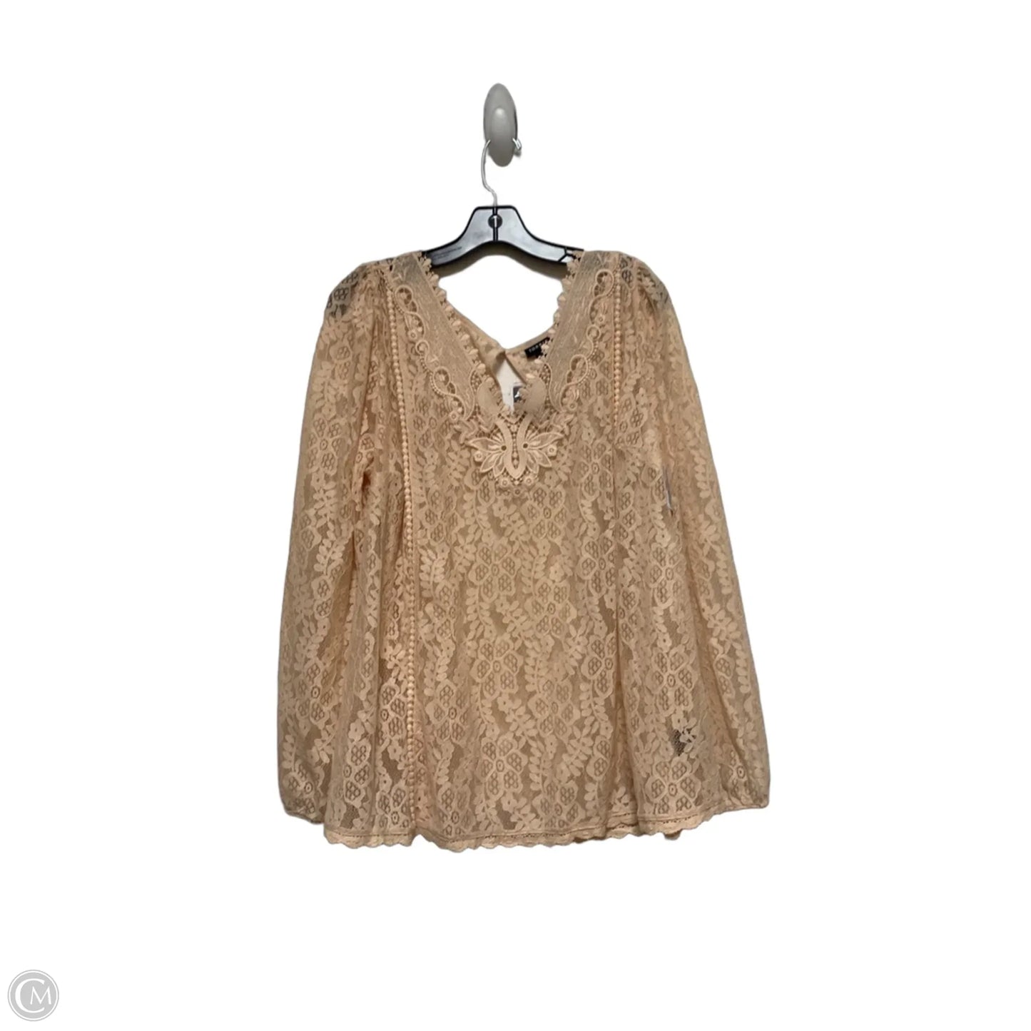 Top Long Sleeve By Torrid In Peach, Size: 2x