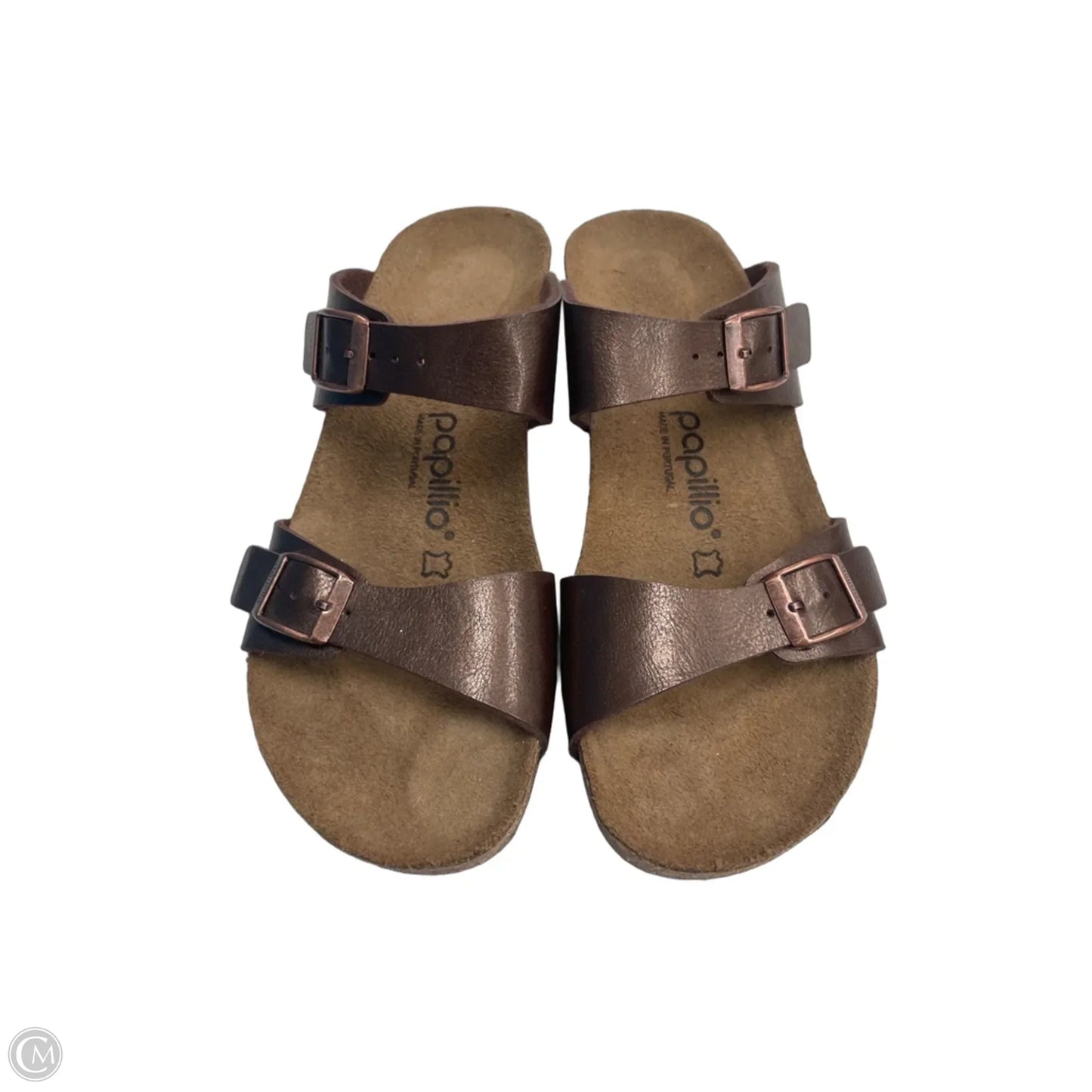 Sandals Heels Wedge By Papillion In Brown, Size: 9