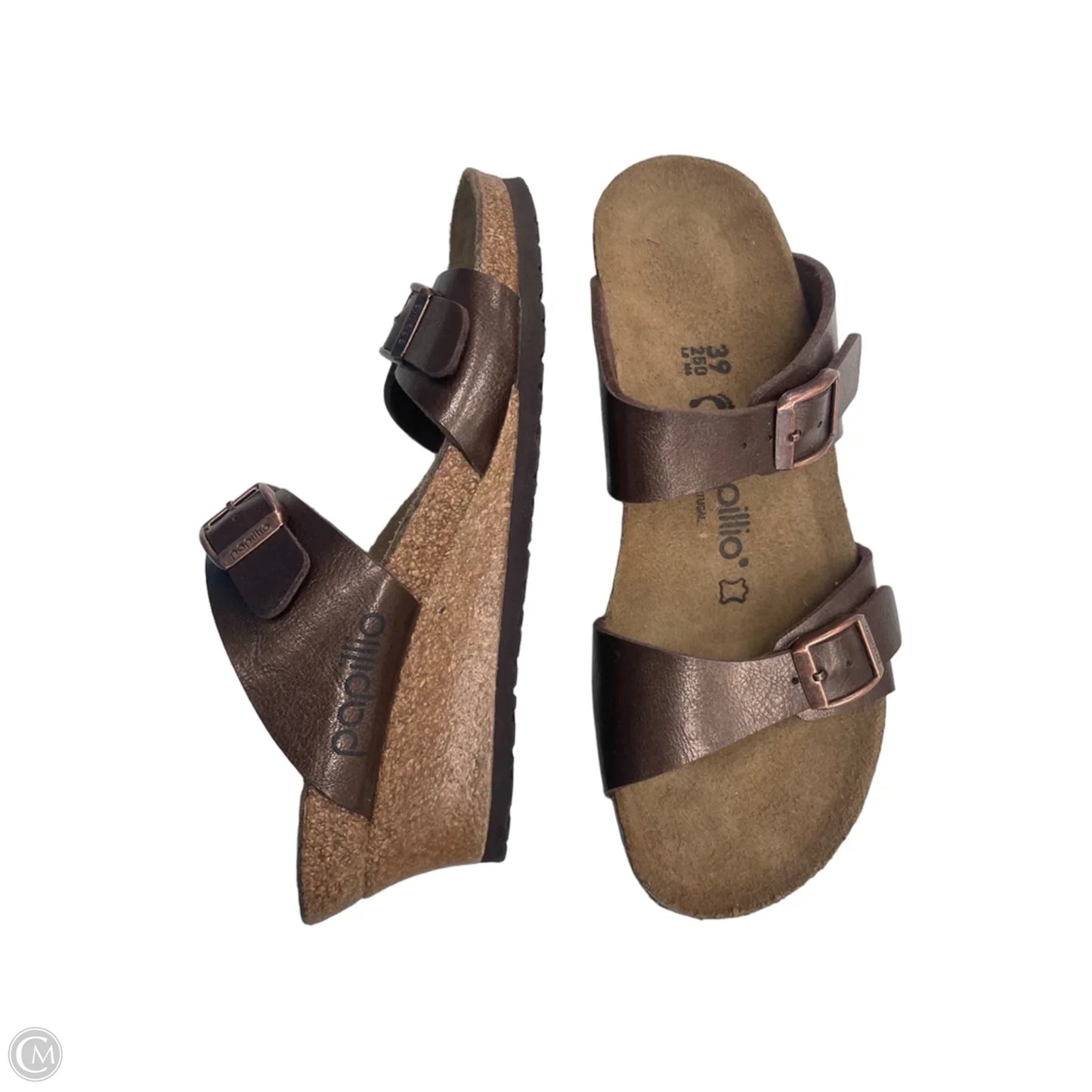 Sandals Heels Wedge By Papillion In Brown, Size: 9