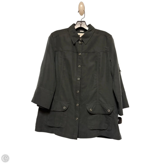 Jacket Shirt By Chicos In Black, Size: M