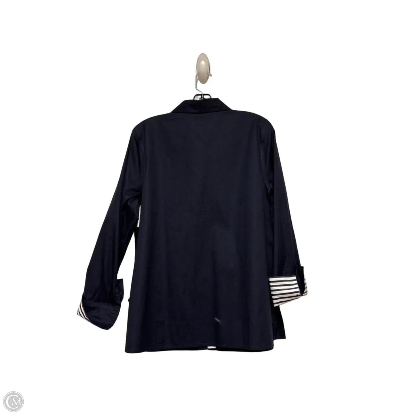 Top Long Sleeve By Chicos In Blue & White, Size: L